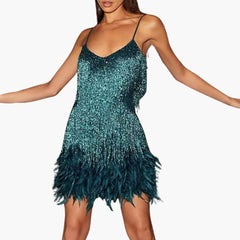 Adriana | Stylisches Cocktailkleid in Pfauenblau