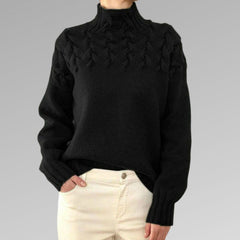 Rollkragenpullover mit Twist-Details – Elegante Wärme mit moderner Raffinesse in Schwarz