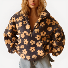 Elizabeth - Stylischer Pullover mit Blumendekoration in Gelb