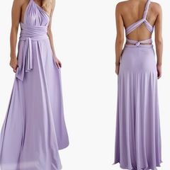 Abendkleid mit V-Ausschnitt - Damen Stil für Gala-Nächte in Lila