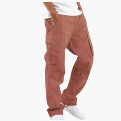 Weite Cargo-Hose für Männer - Bequeme Passform mit Taschen in Orange