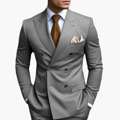 Zweireiher-Anzug für Herren - Klassisches Design mit Stil in Hellgrau