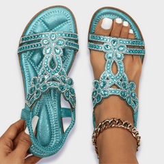 Franziska | Orthopädische Boho-Sandalen aus Premium-Material in Himmelblau
