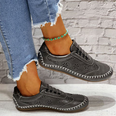 Rayna - Damen Hohl Flache Schuhe in Schwarz