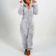 Eudora - Flauschiger Winter-Jumpsuit in Grau