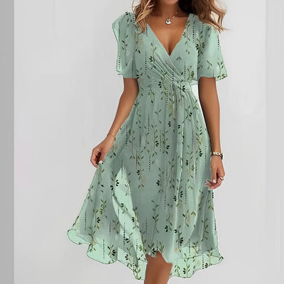 Valerie - V-Ausschnitt-Chiffonkleid für Damen