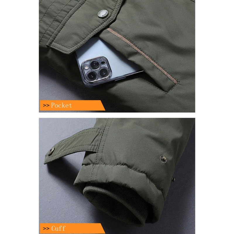 Warme Winterjacke mit Kapuze für Männer