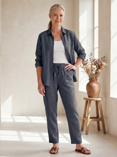 Noor | Langarmshirt mit tapered Pants Set in Grau