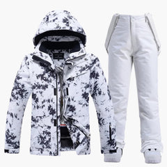 Zweiteiliger Skianzug für Damen in Schwarz / Weiß
