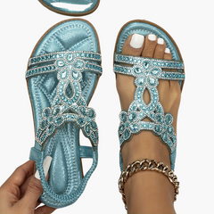 Boho Style Orthopedic Sandals für Frauen – Comfort & Style in Himmelblau