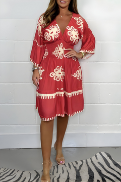 ALIRA - Sommerliches Boho-Kleid in Rot