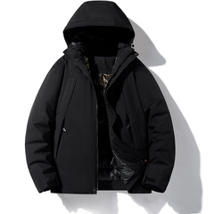 Skijacke mit Kapuze und Taschen | Winterjacke in Schwarz