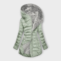 BEATRICE™ | LANGER WINTERMANTEL in Hellgrün