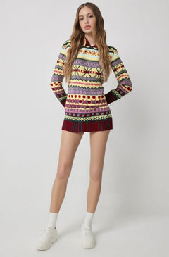 Elena | Kuscheliger Kapuzenpullover mit Muster in Mehrfarbig
