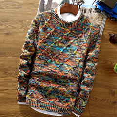 Pullover Herren Rundhals Bunt | Strick & Gemustert in Bunt
