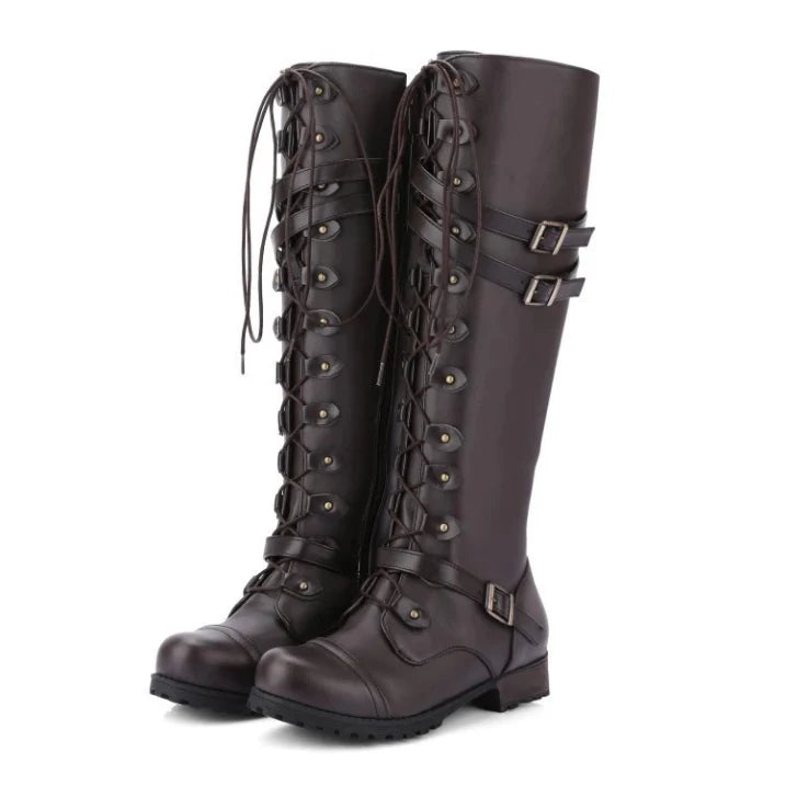 Damen Schnürstiefel mit Schnallendetails | Lässig