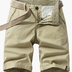Herren-Bermudashorts mit Gürtel für Freizeit & Urlaub in Khaki