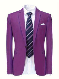 Charlie - Klassischer einfarbiger Herren-Blazer in Lila