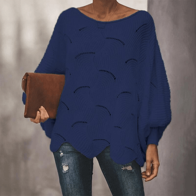Damen Gestrickte Bluse mit Fledermausärmeln für Sommer