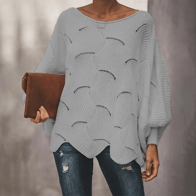 Damen Gestrickte Bluse mit Fledermausärmeln für Sommer