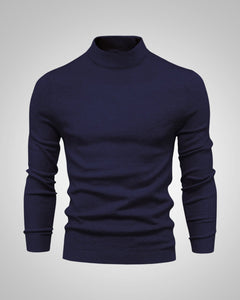 Fabian | Herren Klassiker Stehkragenpullover in Marineblau