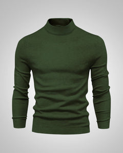 Fabian | Herren Klassiker Stehkragenpullover in Grün