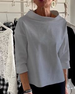 Orinda - Elegantes Damen-Top mit halbem Rollkragen in Grau