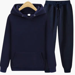 Herren Jogginganzug mit Kapuzenpullover und Bündchenhose in Marineblau