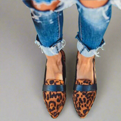 Selma | Elegante Loafers aus Premium-Material in Gelber Leopardenmuster