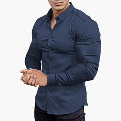 Slim-Fit Hemd für Herren in Dunkelblau