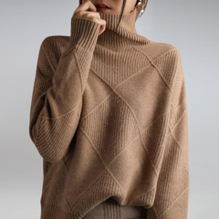 Everly - Strick-Rollkragenpullover in Braun