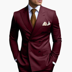 Zweireiher-Anzug für Herren - Klassisches Design mit Stil in Burgund