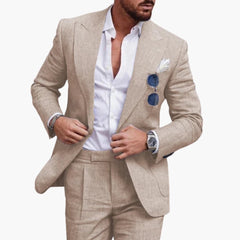 Zweiteiliger Business Anzug für Herren in Beige