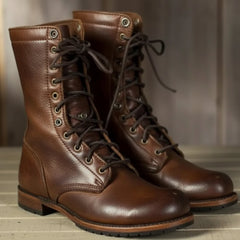 Sina | Damen Casual Runde Zehenpartie Schnürstiefel in Braun