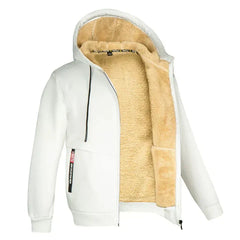 TOMMY - Kapuzenpullover mit Reißverschluss aus Fleece in Weiß