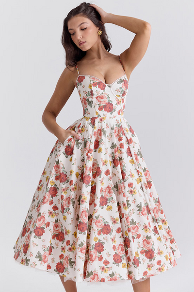 Verena® | Tailliertes Kleid mit Spaghetti-Trägern