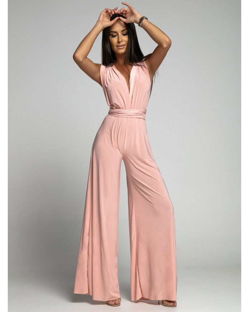 FlairFashion - Ärmelloser V‑Ausschnitt‑Jumpsuit