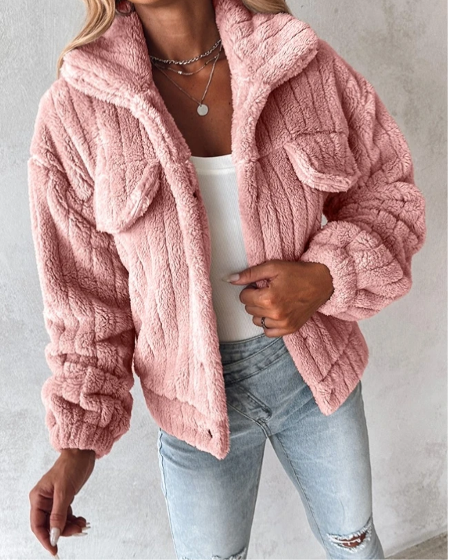 Warmer Damen-Teddy-Mantel | Kurz