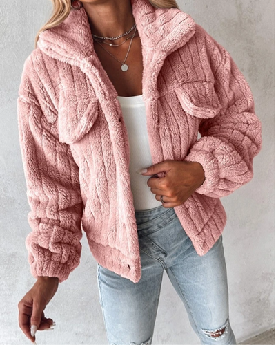 Warmer Damen-Teddy-Mantel | Kurz