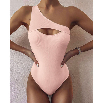 Kristi® | Neuer Bikini Einfarbiger One-Shoulder Einteiliger Badeanzug Damen