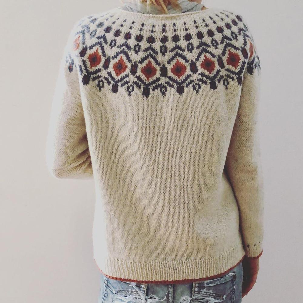Damen Grobstrickpullover mit Geometrischem Muster | Winter
