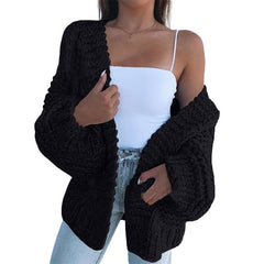 DICKES MOHAIR CARDIGAN | WEICH, WARM, STILVOLL in Schwarz