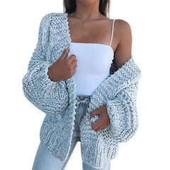 DICKES MOHAIR CARDIGAN | WEICH, WARM, STILVOLL in Himmelblau