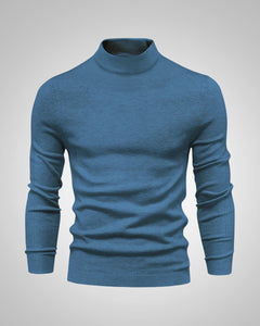 Fabian | Herren Klassiker Stehkragenpullover in Blau