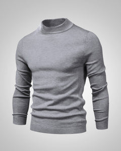 Fabian | Herren Klassiker Stehkragenpullover in Hellgrau