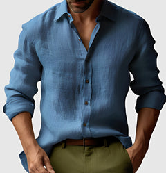 Emile - Einfaches, zeitloses Hemd in Blau