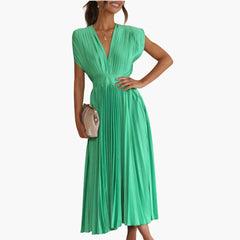 Elegantes Midikleid mit V-Ausschnitt - Damen Abendmode Farfetch in Grün