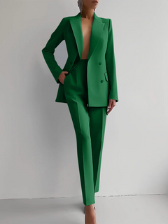 Marva - Damen Blazer‑Hosen‑Set in Green