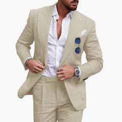 Zweiteiliger Business Anzug für Herren in Hellbeige