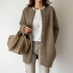 Silvia™ | Warmen und Stilvollen Strickjacke in Kaffee